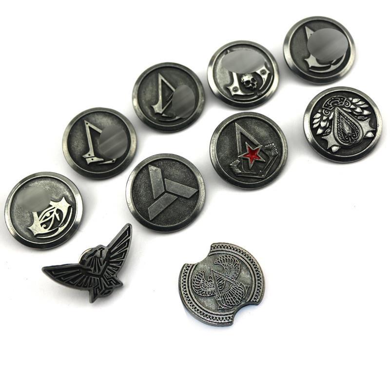 新款游戏周边 刺客起源信条Badge胸针徽章鬼头合金戒指 动漫