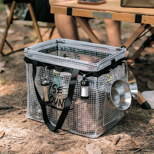 户外收纳箱露营衣服整理箱玩具杂物零食餐具pp透明可折叠储物箱