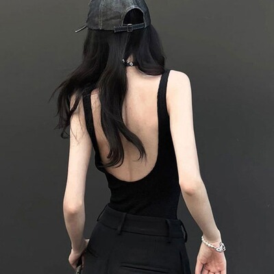 U型露背吊带背心女带胸垫甜酷辣妹修身显瘦打底上衣2025夏季新款