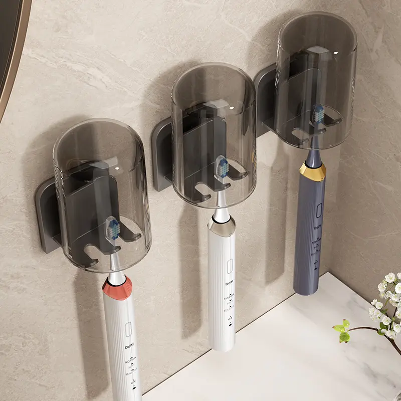 牙刷置物架免打孔墙上壁挂式吸盘卫生间电动漱口杯刷牙杯收纳套装