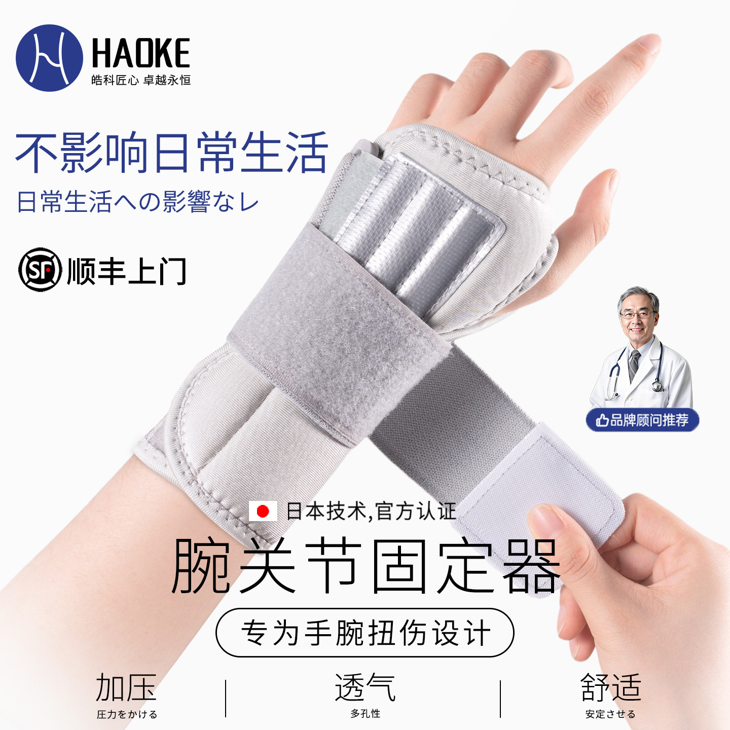 顺丰手腕固定器护腕护套钢板骨折关节支撑护套腕关节支具tfcc护具