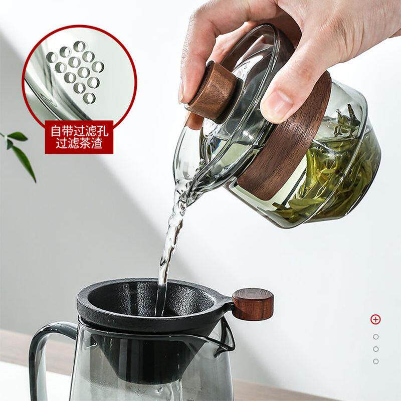 一人喝茶小壶玻璃盖碗茶杯功夫茶具套装三才泡茶碗带盖大号防烫高