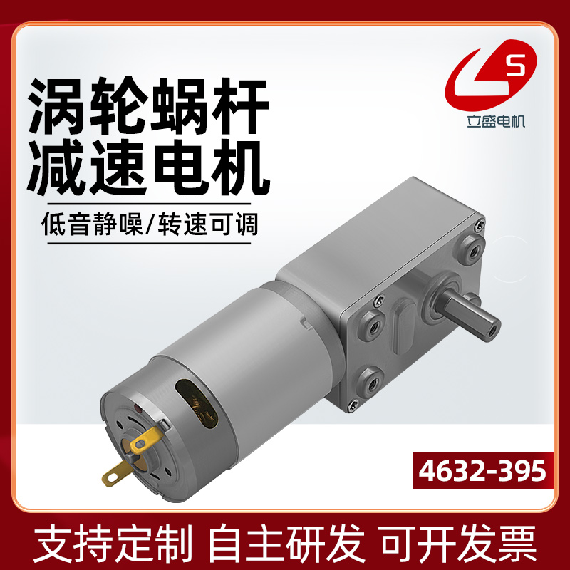 4632-395微型直流减速电机涡轮蜗杆自锁齿轮调速小电机12v24v马达-封面