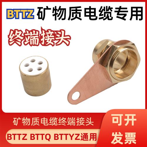 BTTZ矿物质电缆终端头单芯多芯刚性防火电缆铜接头接地卡子bttvz