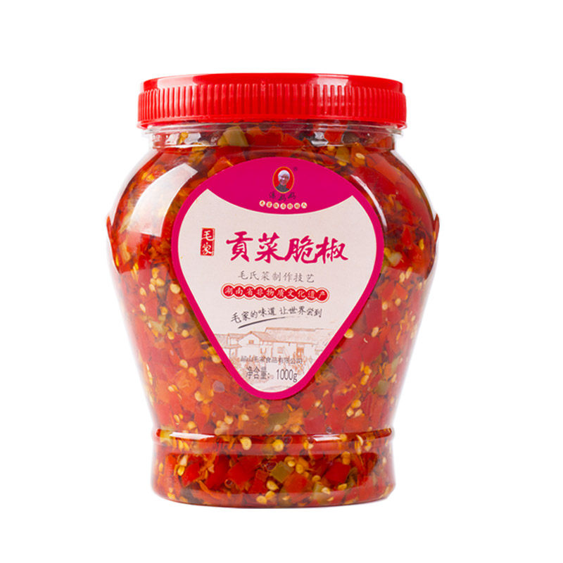 速发毛家食品贡菜脆椒湖南特产韶山毛家饭店汤妈妈剁辣椒下饭菜酱