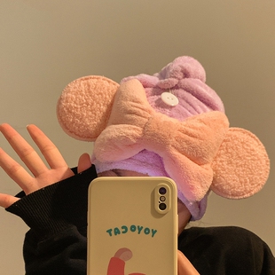 干发帽吸水速干可爱大蝴蝶结公主风家用加厚超强吸水浴帽学生头巾