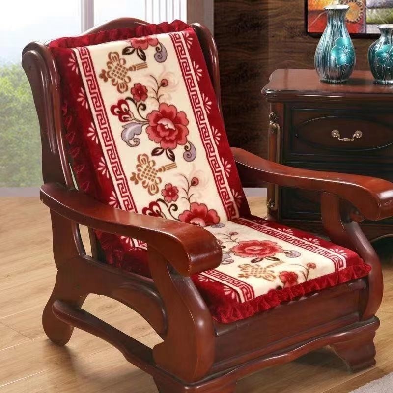红木沙发坐垫靠垫一体可拆洗加厚老式新中式实木椅垫带靠背单人垫