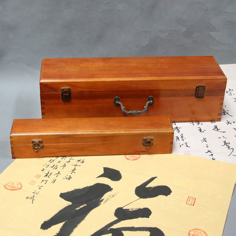 字画盒樟木盒实木盒子木头卷轴盒防潮防虫长方形盒子大盒子