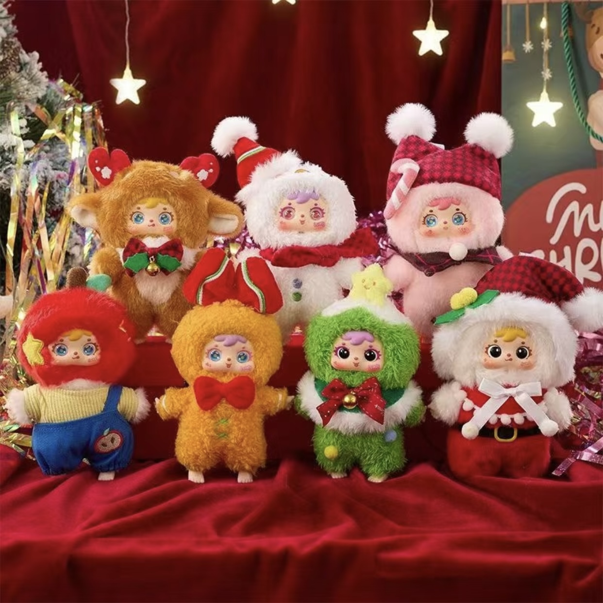 新品Samuel三小毛晚安圣诞曲毛绒盲盒挂件潮玩可爱玩偶礼物包挂