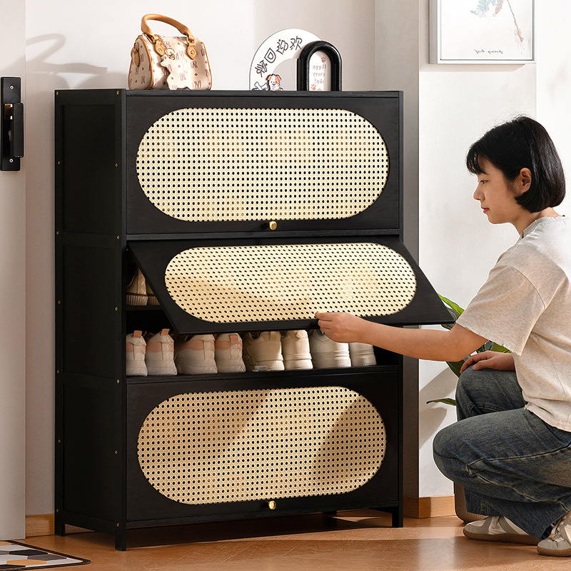 家用门口鞋柜高款立式入户柜一体柜门外走廊用极窄入户翻斗大容量