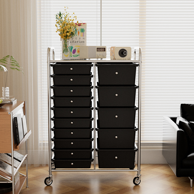 家用收纳柜多层抽屉式储物柜化妆品置物架杂物客厅可移动收纳推车