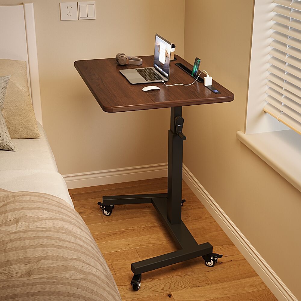 可移动电脑桌卧室家用床边窄工作台可升降折叠书桌小户型写字桌