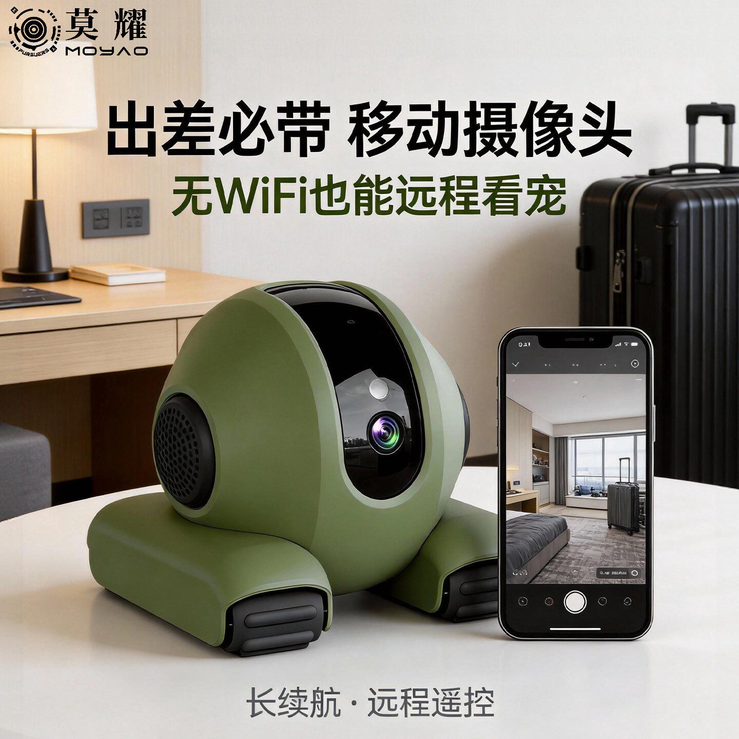 移动监控机器人免插电WiFi远程看家防滑防毛发全屋智能宠物摄像头
