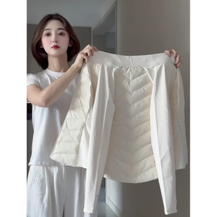简若羽绒服白色轻薄款排骨女冬季修身收腰短款外套冲锋衣内胆内搭