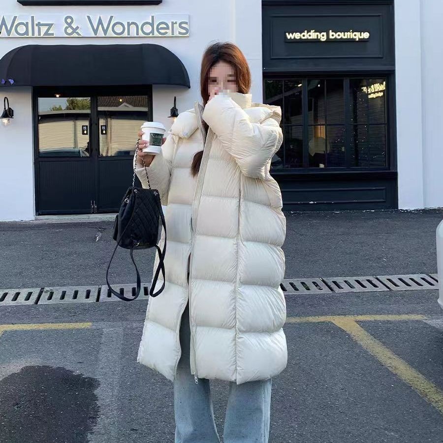 简若羽绒服鹅绒云朵泡芙宽松长款过膝可爱加厚新款韩版长款外冬季