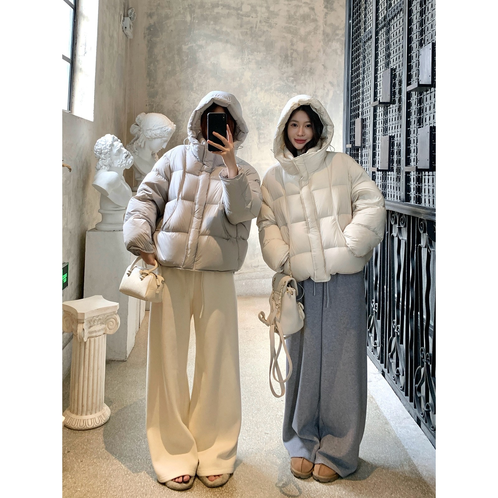 简若羽绒服真90白鸭绒2025新款泡芙女加厚小个子连帽短款高端时尚
