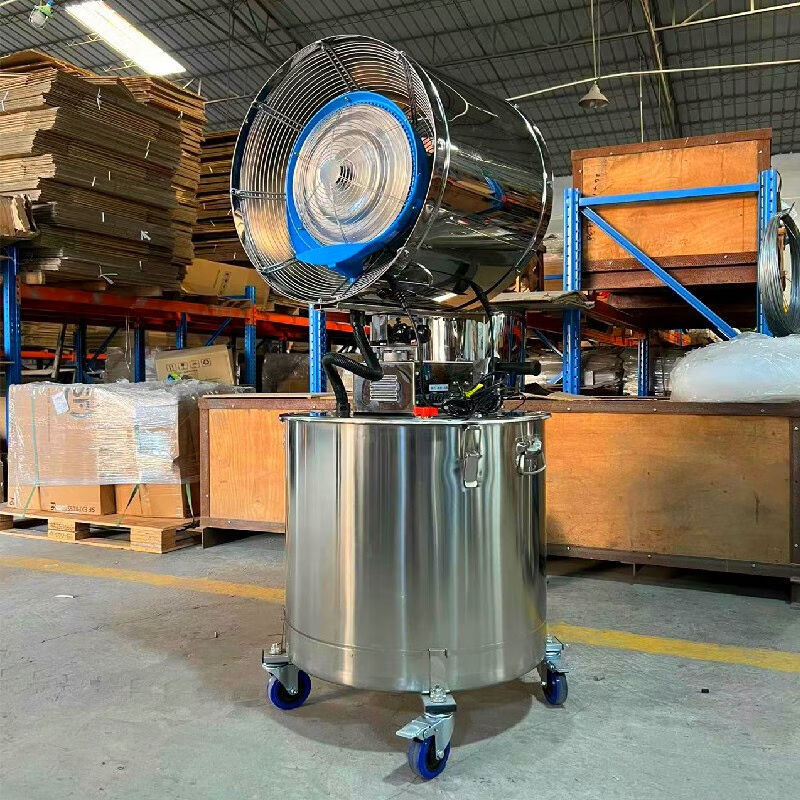 OUIO工业喷雾风扇加水雾化降温强风力圆筒风机离心式加湿器340W可