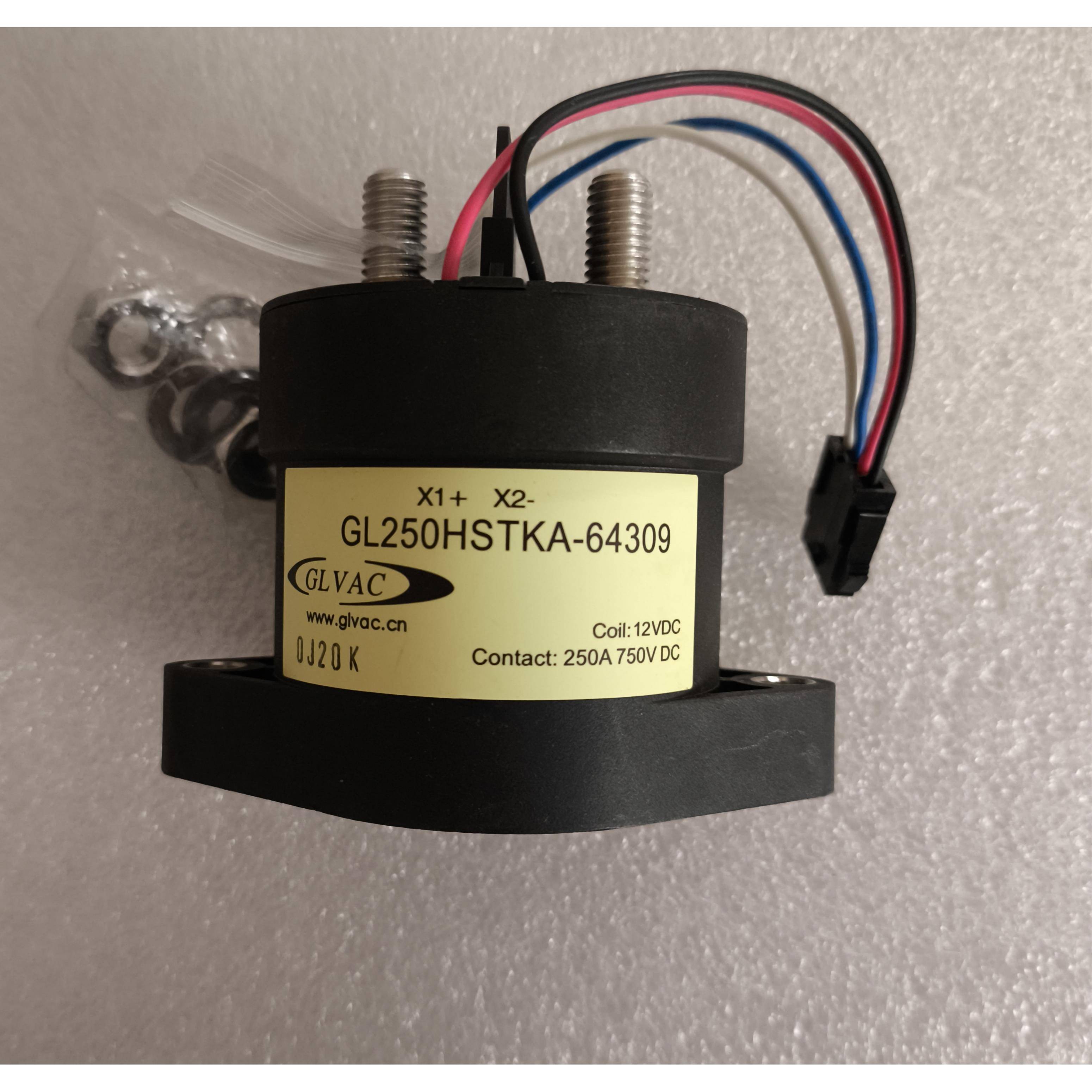 GLVAC国力直流接触器GL250HSTKA线圈12V触点750V250A带辅助触点