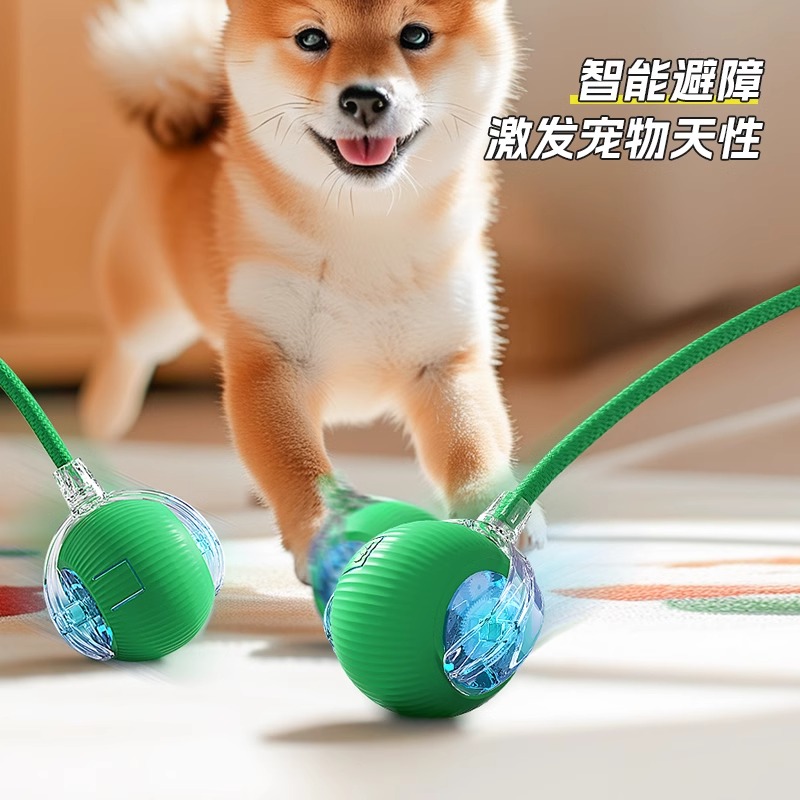 狗狗玩具自动遛狗球宠物小狗自嗨解闷耐咬电动智能逗狗跳跳球神器