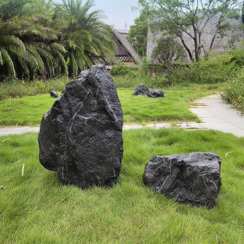 仿真黑山石室内造景装饰商业美陈