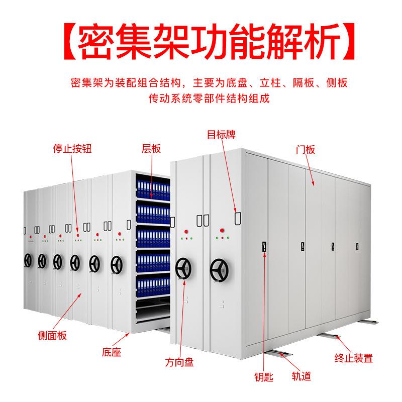 智能档集架办公资料移动存式储柜案学HYHY-HGM校图书馆密电动手摇