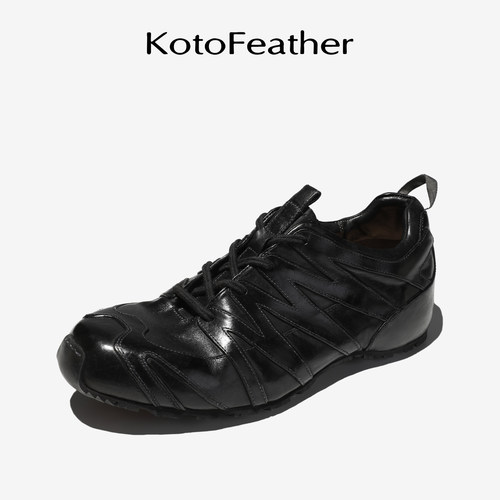 珡羽KotoFeather 水洗马皮男鞋英伦复古老爹鞋户外运动休闲皮鞋
