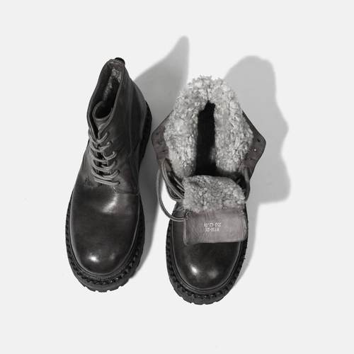 KotoFeather雪地靴男冬季新款绒毛马丁靴皮毛一体靴子加绒保暖