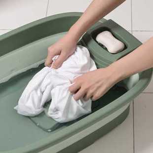 盆 可折叠洗衣盆特大号带搓衣板一体家用大容量宝宝婴儿长方形加厚