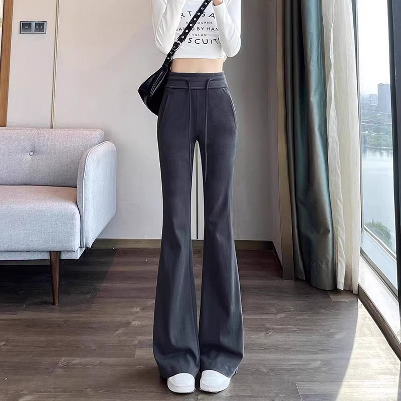 冰丝喇叭裤女夏季薄款小个子瑜伽运动阔腿裤速干防晒凉凉微喇裤子