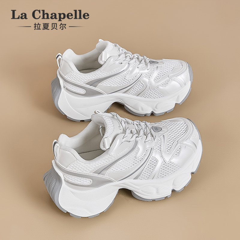 拉夏贝尔厚底老爹鞋2025新款