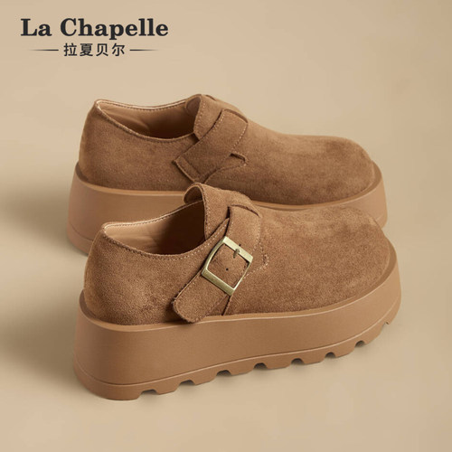 拉夏贝尔2025新款秋季厚底勃肯鞋