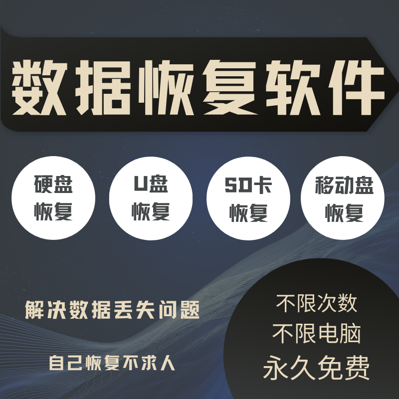 移动硬盘数据恢复电脑文件固态U盘维修SD卡照片远程损坏修复服务