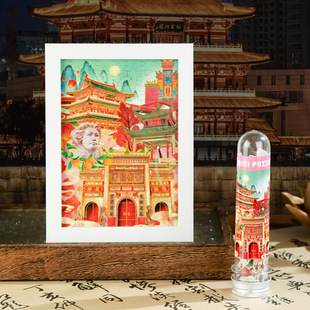 试管拼图全国旅游景区拼图城市旅游纪念品长沙橘子洲文创景区礼品