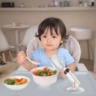 风扇 婴儿辅食旋转小风扇随身户外大风力办公室桌面宿舍充电款