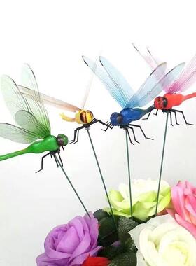 立体仿真蜻蜓客厅卧室墙上装饰品花卉园艺布置创意居家户外装饰