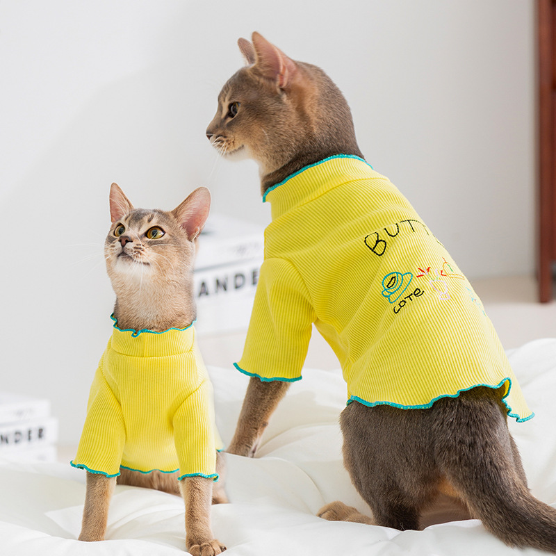 春夏季猫咪毛猫两脚弹力休闲下午茶家居服狗狗空调服宠物猫衣服