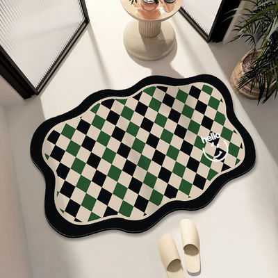 美式卫生间硅藻泥脚垫浴室异形吸水防滑地垫洗手间耐脏速干脚垫