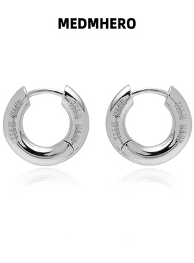 【新年情人节礼物】官方王嘉尔同款纯银耳环素圈嘻哈风耳圈送男友