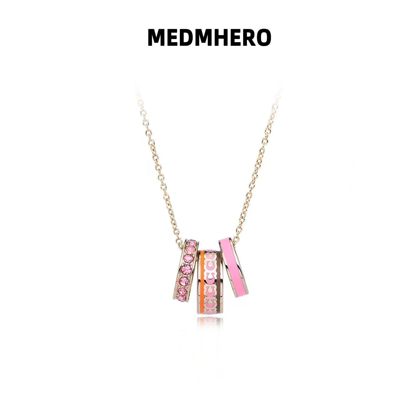 MEDMHERO蔻驰三环珐琅锁骨链
