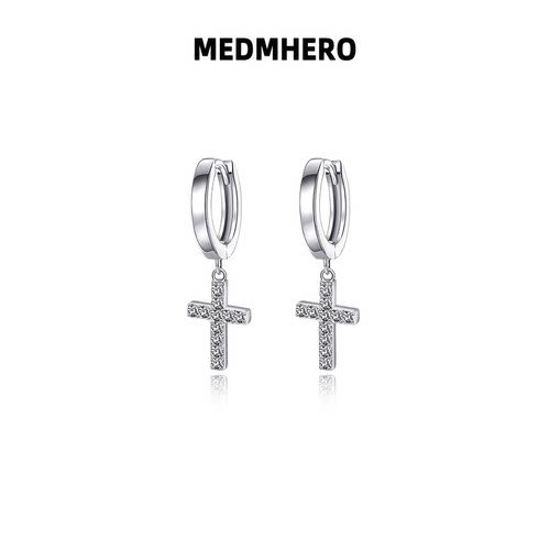 简约十字架耳环耳圈男女同款饰品