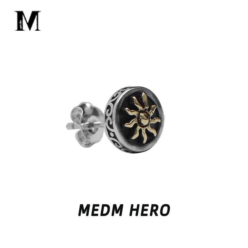 MEDMHER太阳复古欧美圆形耳钉