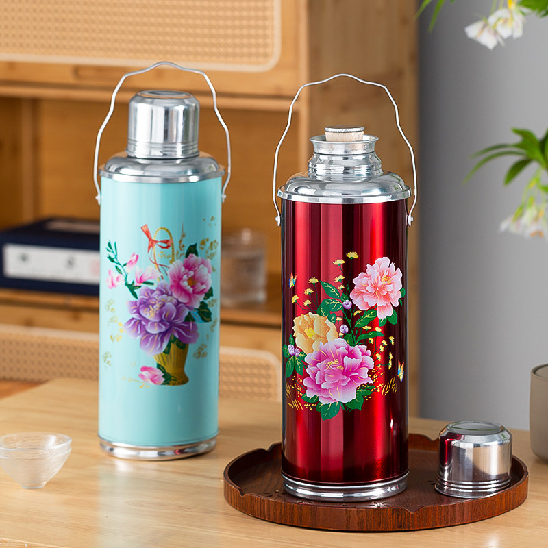 水瓶中国风老款热水壶居家婚庆复古保暖壶经典怀旧手提暖瓶老式热