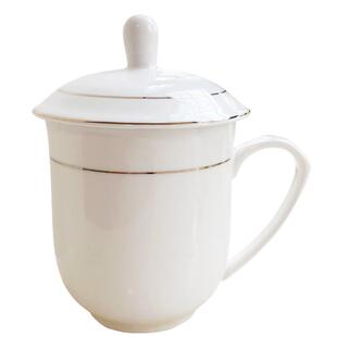 新元祥陶瓷杯子带盖家用泡茶杯耐热简约办公会议水杯创意马克杯