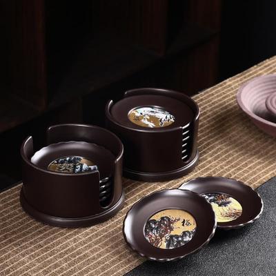 防烫电胶木茶杯垫功夫茶托组壶承隔热垫创意工艺茶道茶具配件零配