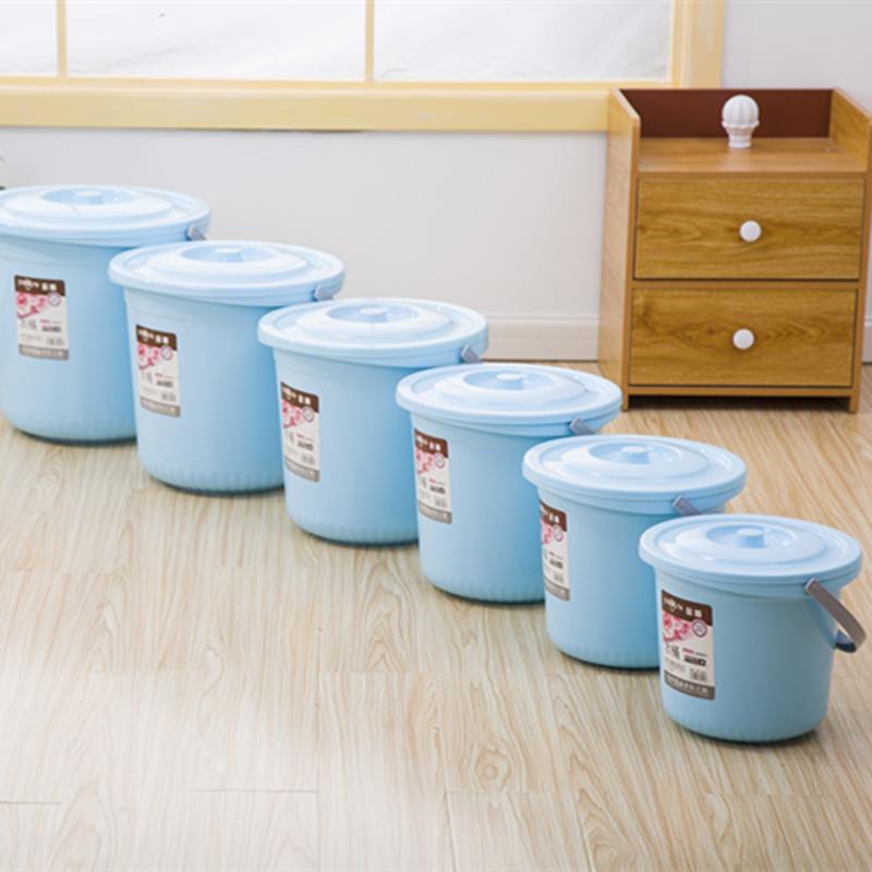 新款加厚耐摔塑料手提家用宿舍大小水桶彩色带盖塑料桶5-20升包邮