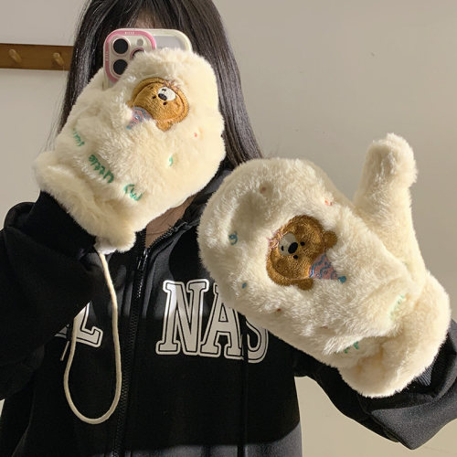 秋冬季情侣防寒加绒加厚款手套