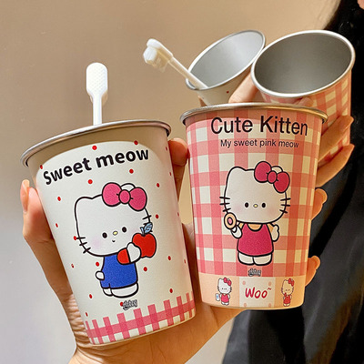 可爱小猫304不锈钢漱口杯
