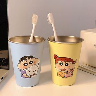 不锈钢高颜值可爱漱口杯情侣304牙刷卡通家用创意简约刷牙洗漱杯