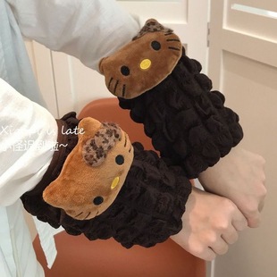 可爱kitt猫冬季耐脏袖套女生羽绒服防脏袖套小众款式儿童短款袖套