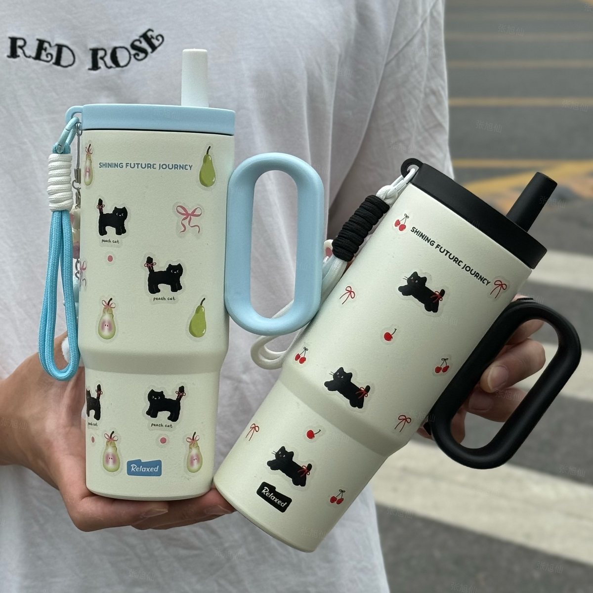 夏季316新款不锈钢保温杯大容量水杯子吸管水杯车载随行咖啡杯女